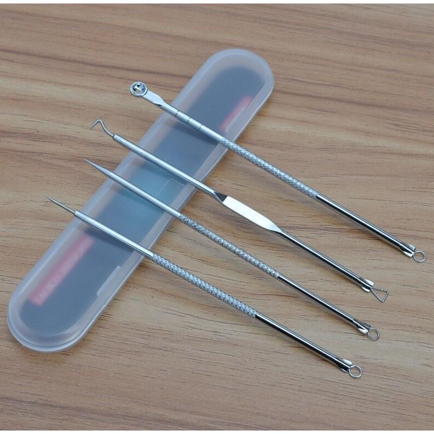 Bộ nặn mụn thép không gỉ 4 cây tiện dụng