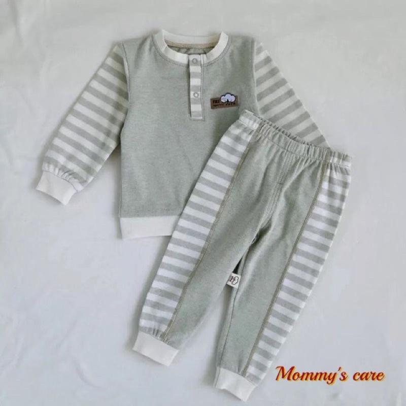Bộ xuân thu 100% cotton hữu cơ cao cấp cho bé 3-36m