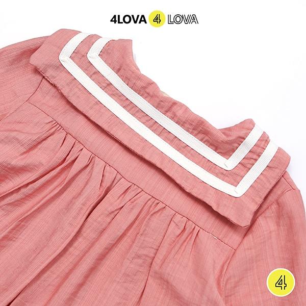 Váy bé gái công chúa thuỷ thủ 4LOVA chất đũi mềm mại phối xinh xắn dễ thương