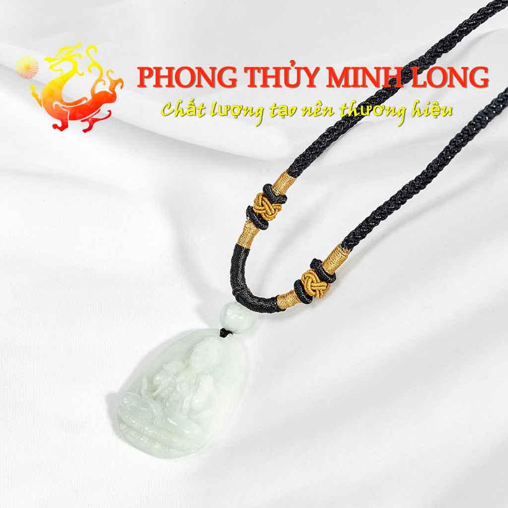 Mặt dây chuyền phật bản mệnh 12 con giáp ngọc Cẩm Thạch hợp người mệnh Hỏa và Mộc