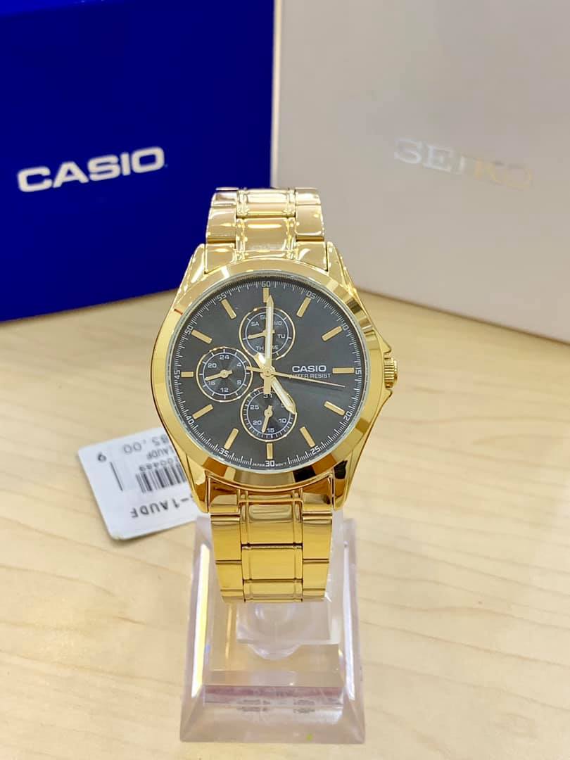 Đồng Hồ Nam Dây Thép Casio MTP-V302G-1AUDF - Vàng