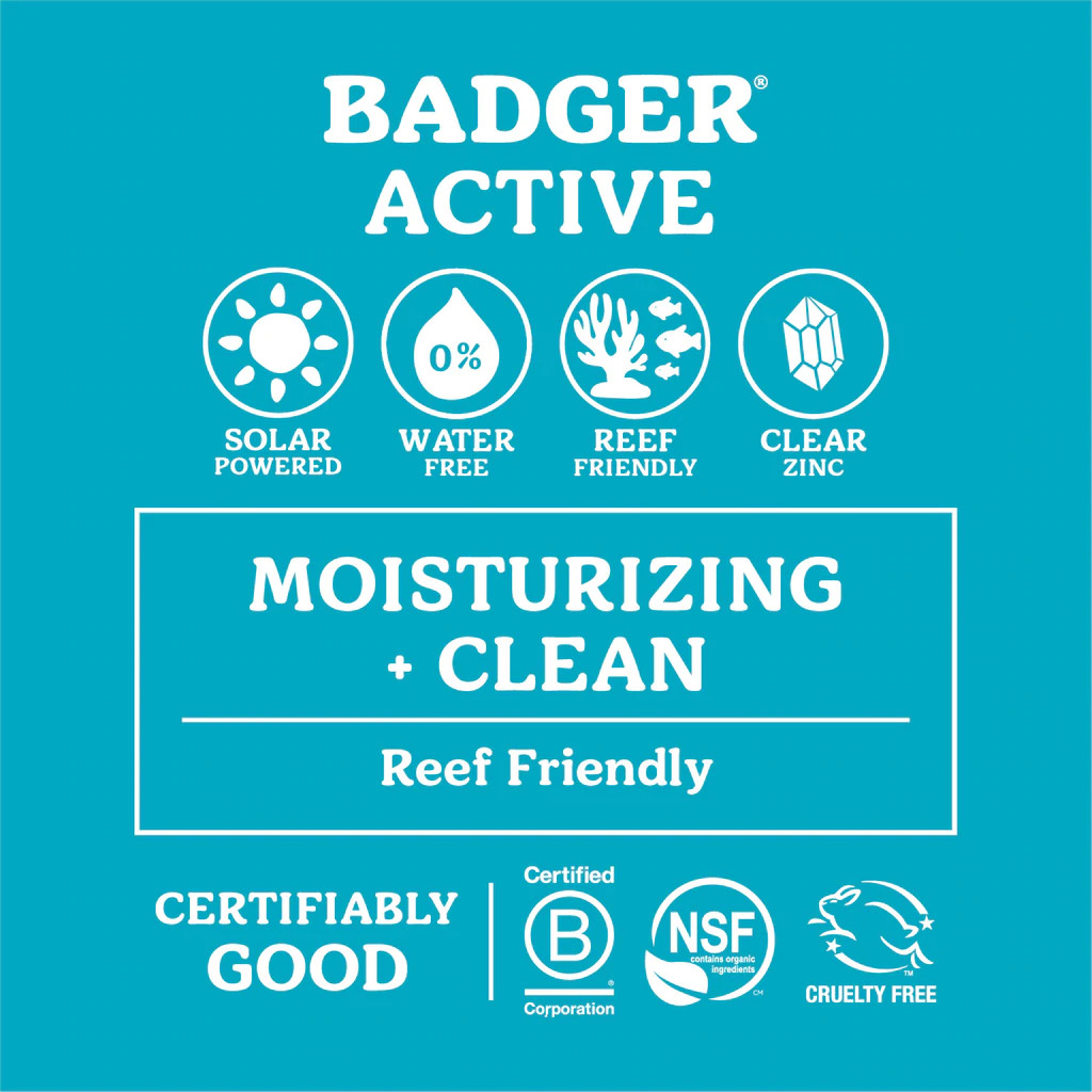 Son Dưỡng Chống Nắng Thiên Nhiên Badger SPF 15 Clear Lip Balm - Thuần vật lý, phổ rộng broad-spectrum, an toàn cho san hô, 97% thành phần hữu cơ