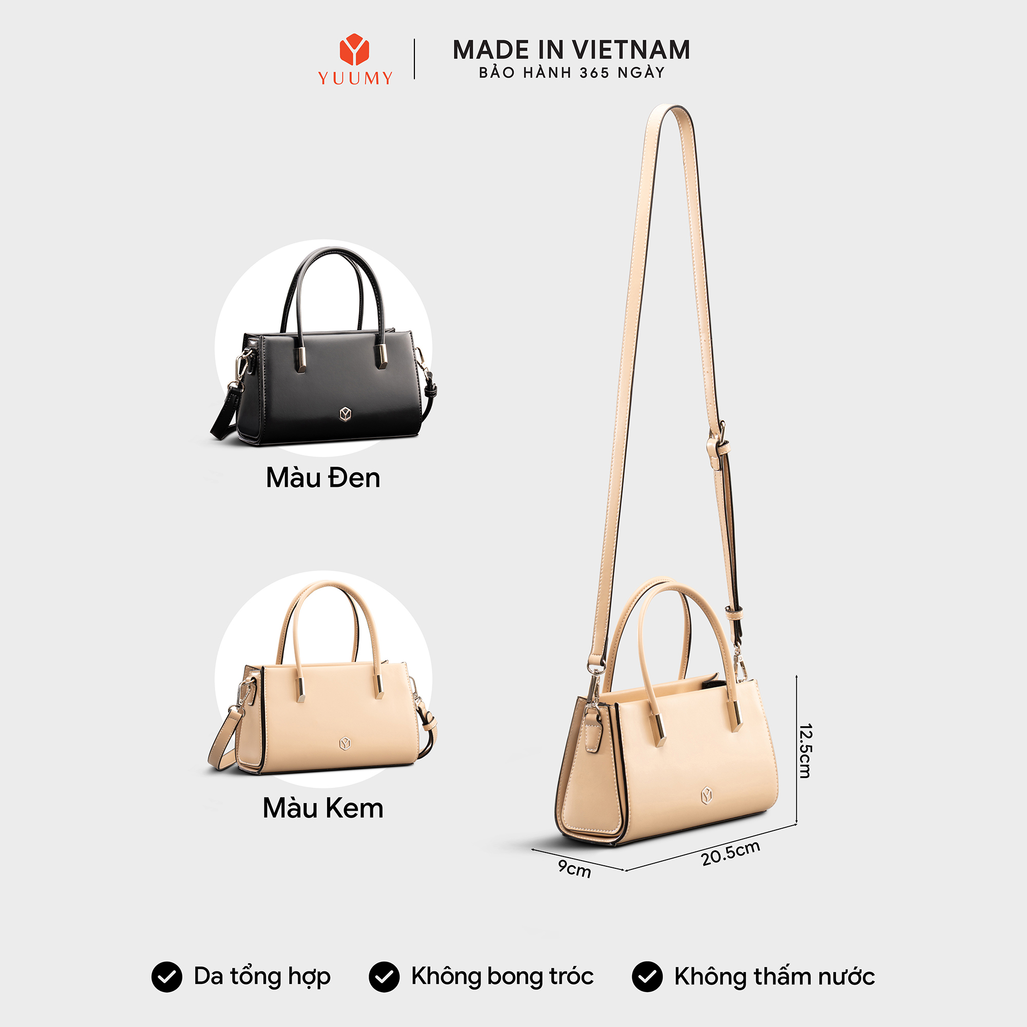 Túi Yuumy ( Thời trang nữ thiết kế tinh tế size 21- Túi đeo chéo da Smooth YN283 )