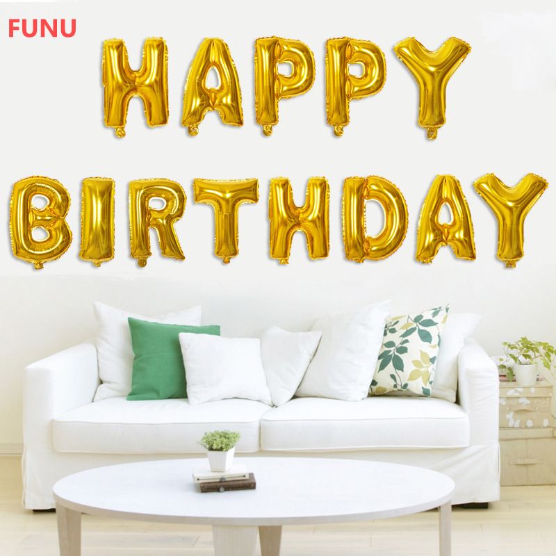 Bong Bóng Chữ Trang Trí Sinh Nhật Happy Birthday- Hàng Chính Hãng