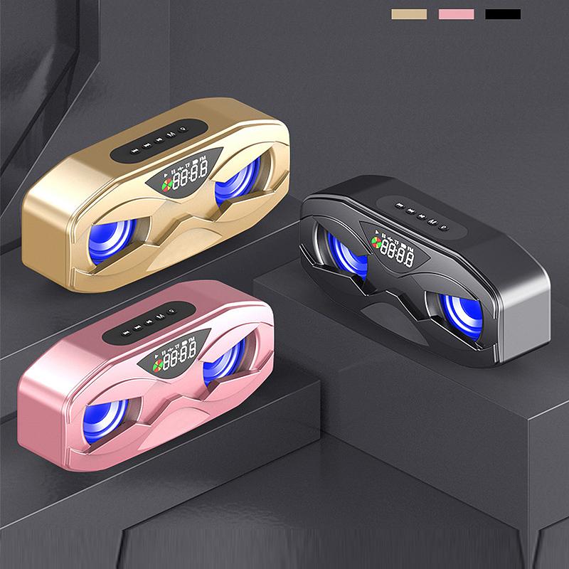 Thiết kế Robot Cool Design Bluetooth Loa di động LED LED LED LED LOUTSPEAKER FM RADIO CLOCK CLOCK COMPLE