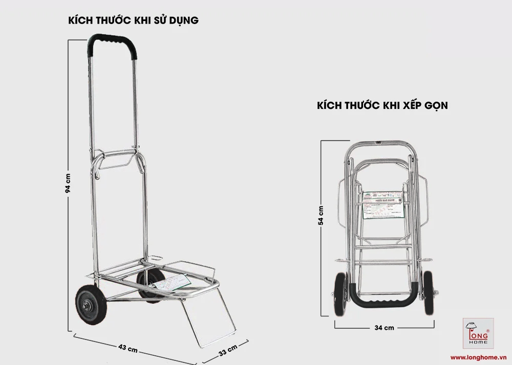 Xe Đẩy Xếp Gọn Thái Sơn - tải trọng 50 Kg