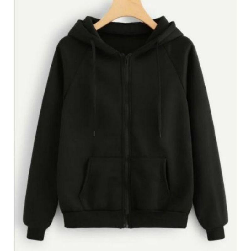 SALE 50% Áo hoodie khóa zip unisex black - hoodie dây kéo form RỘNG
