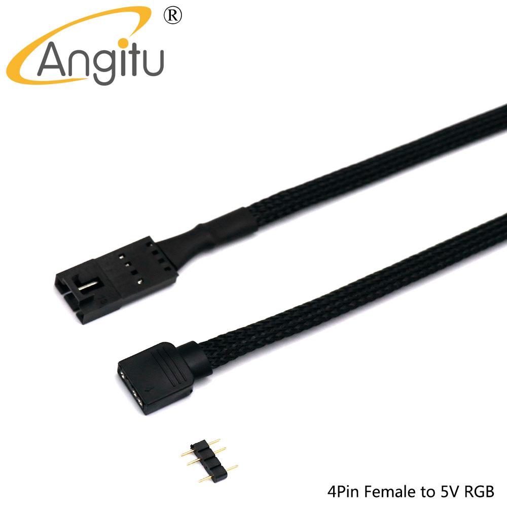 ANGITU CORSAIR FAN/HUB/NODE LIGHTING/Chỉ huy Cáp bộ điều hợp ARGB RGB Sleeved 3Pin/4Pin Fan đến 5V 3Pin RGB LED-50cm