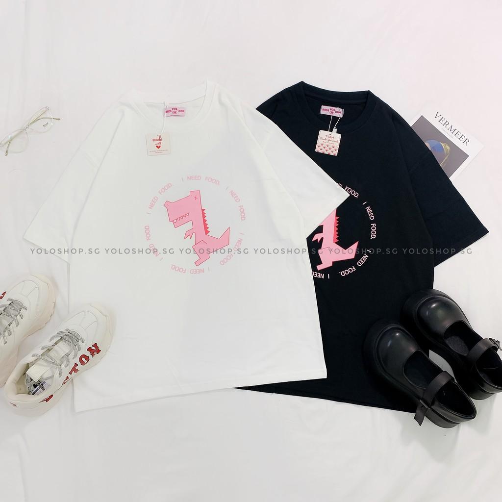 Áo thun tay lỡ I NEED FOOD phông Unisex nam nữ tee oversize form rộng pull Ulzzang Streetwear Hàn Quốc vải mềm