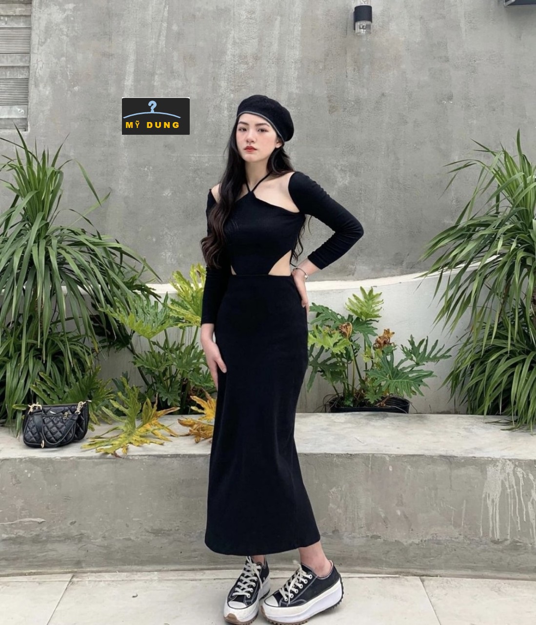 ĐẦM BODY DÁNG MAXI CỔ YẾM CÚP NGỰC, KHOÉT EO- SIÊU TÔN DÁNG- GỢI CẢM