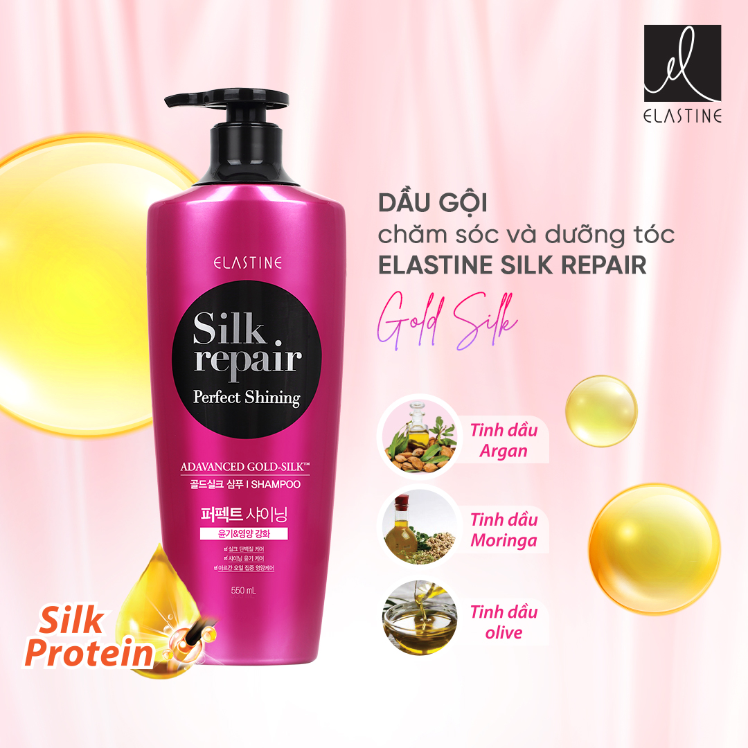 Dầu gội chăm sóc tóc Elastine Silk Repair 550ml