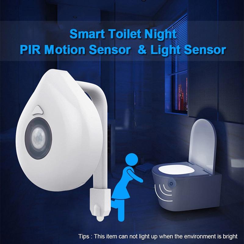 Mới Đèn LED Cảm Ứng Cơ Thể Người Gắn Toilet Không Cần Khoan