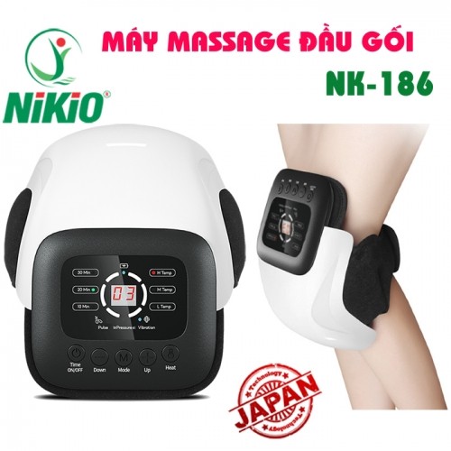 Máy Massage Đầu Gối Nikio NK-1856 - Công Nghệ Rung, Túi Khí Xoa Bóp Nhẹ Nhàng Giúp Khớp Gối Thư Giãn, Giảm Đau Nhức - Kết Hợp Miếng Dán Xung Điện Matxa Giãn Cơ, Giảm Đau Nhức Toàn Thân - Dòng Pin Sạc