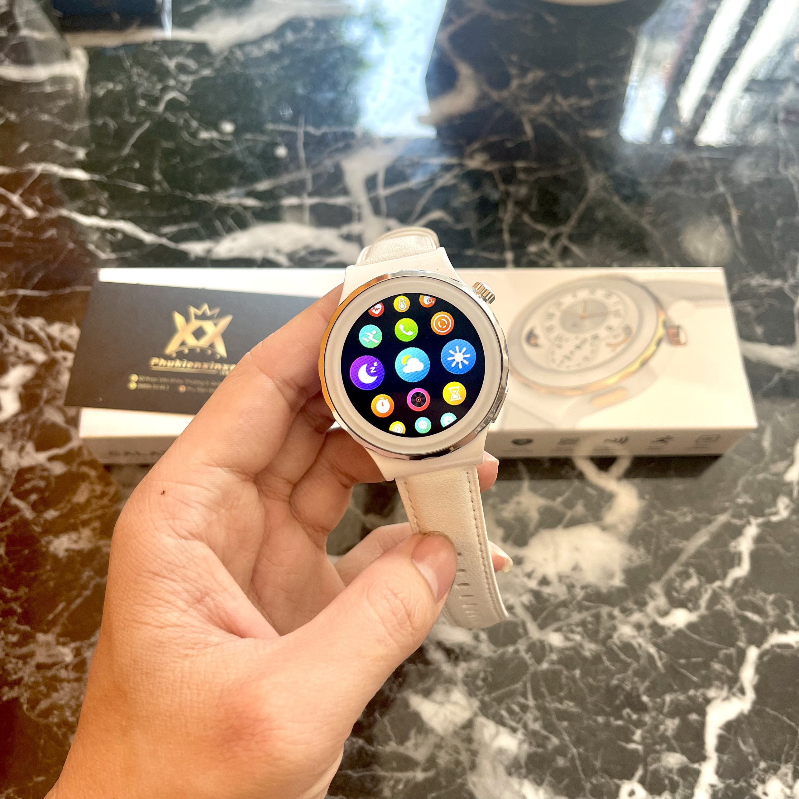 Đồng Hồ Thông Minh GALAXY 4 MINI cao cấp, màn 1.32inch, Đồng Hồ Nữ Màn Hình Tròn NFC Gọi Bluetooth Theo Dõi Nhịp Tim Đồng Hồ Thông Minh Smartwatch mini