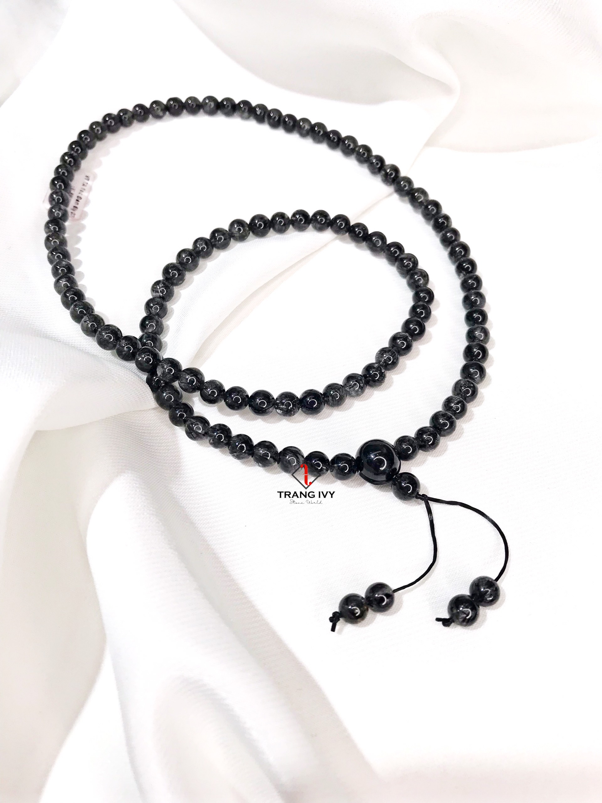 Vòng tay thạch anh tóc đen quấn 3 vòng