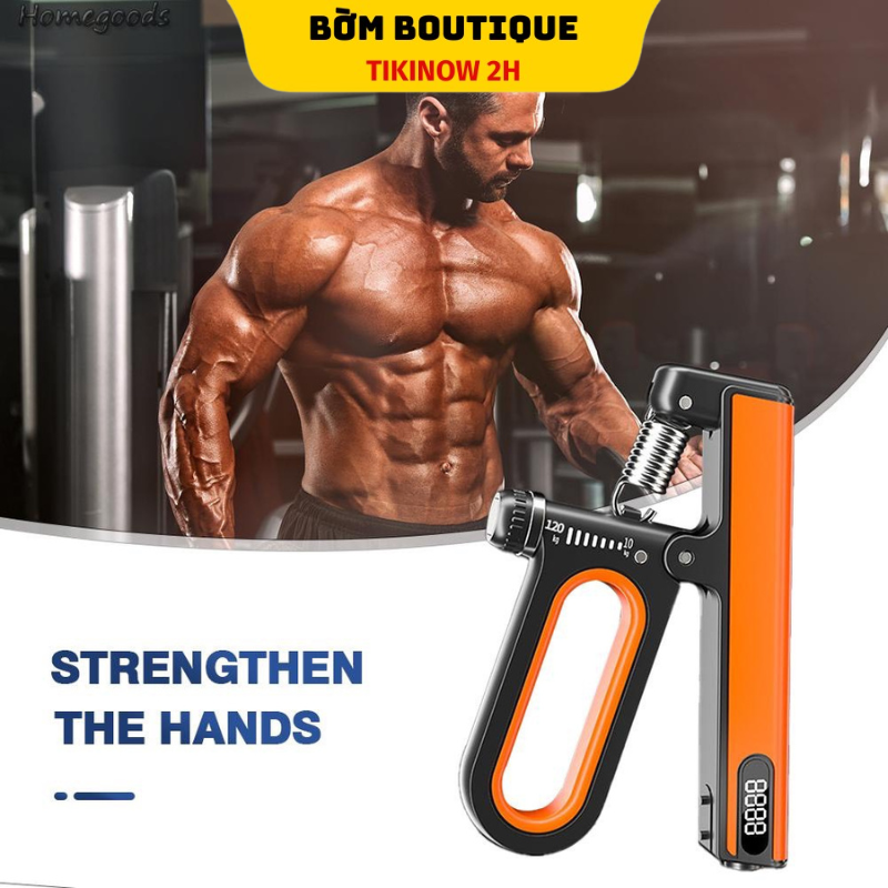 Kìm bóp tay có lò xo điều chỉnh lực 10-120kg kèm bộ đếm số tự động tập gym,tập lực tay tại nhà (giao màu ngẫu nhiên)