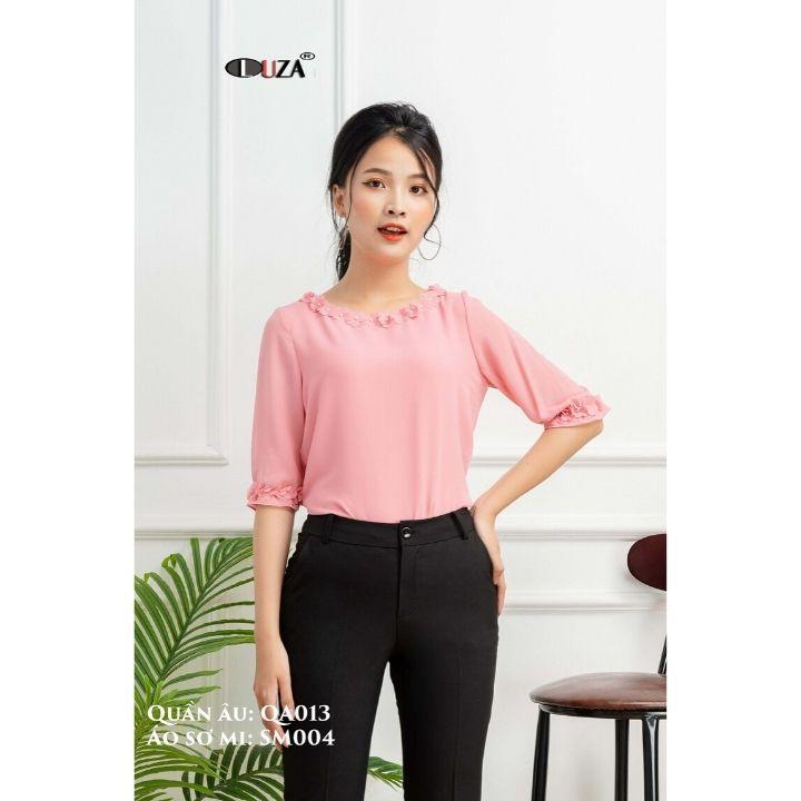 Áo sơ mi 2 lớp hoa cổ hoa tay