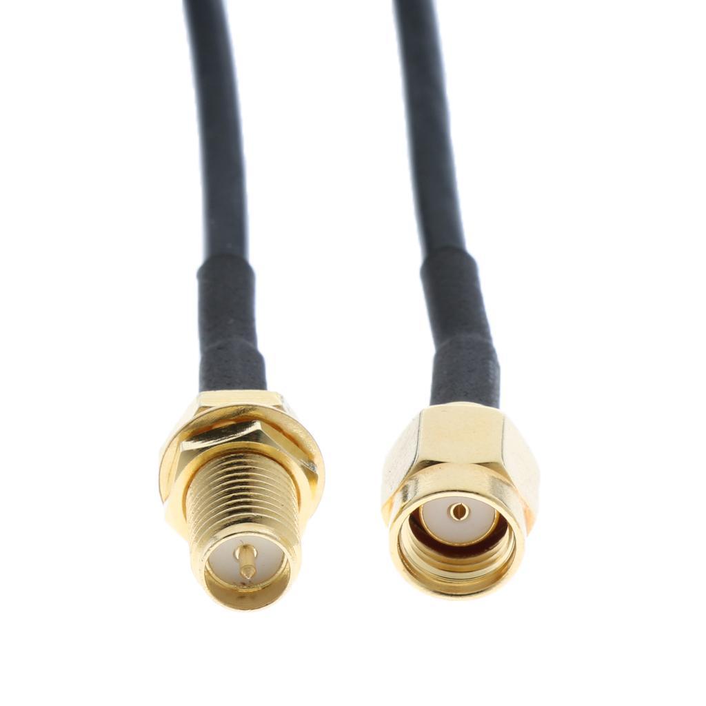 2x RG174 RP-SMA Male to Female Extension Cable 50Ohm for WLAN Wifi Antenna