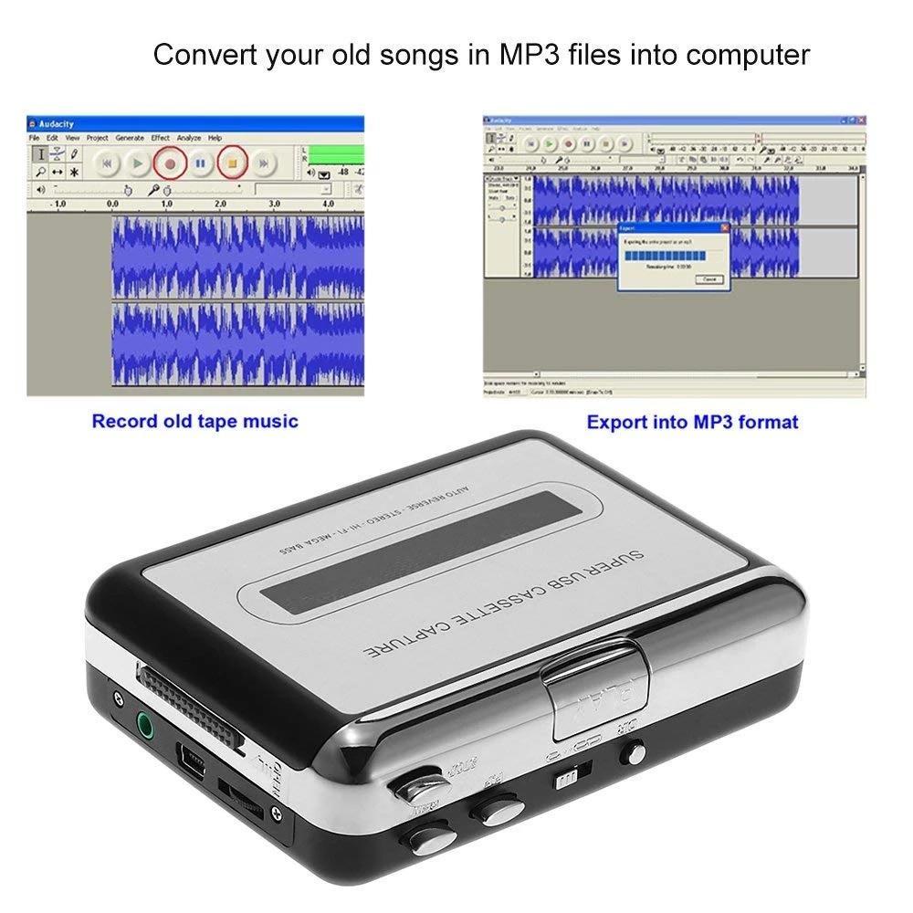 Máy Ghi Âm Băng Cassette Di Động Với Máy Ghi Âm Vii USB Tương Thích Với Laptop Và PC Băng Chuyển Đổi Cas