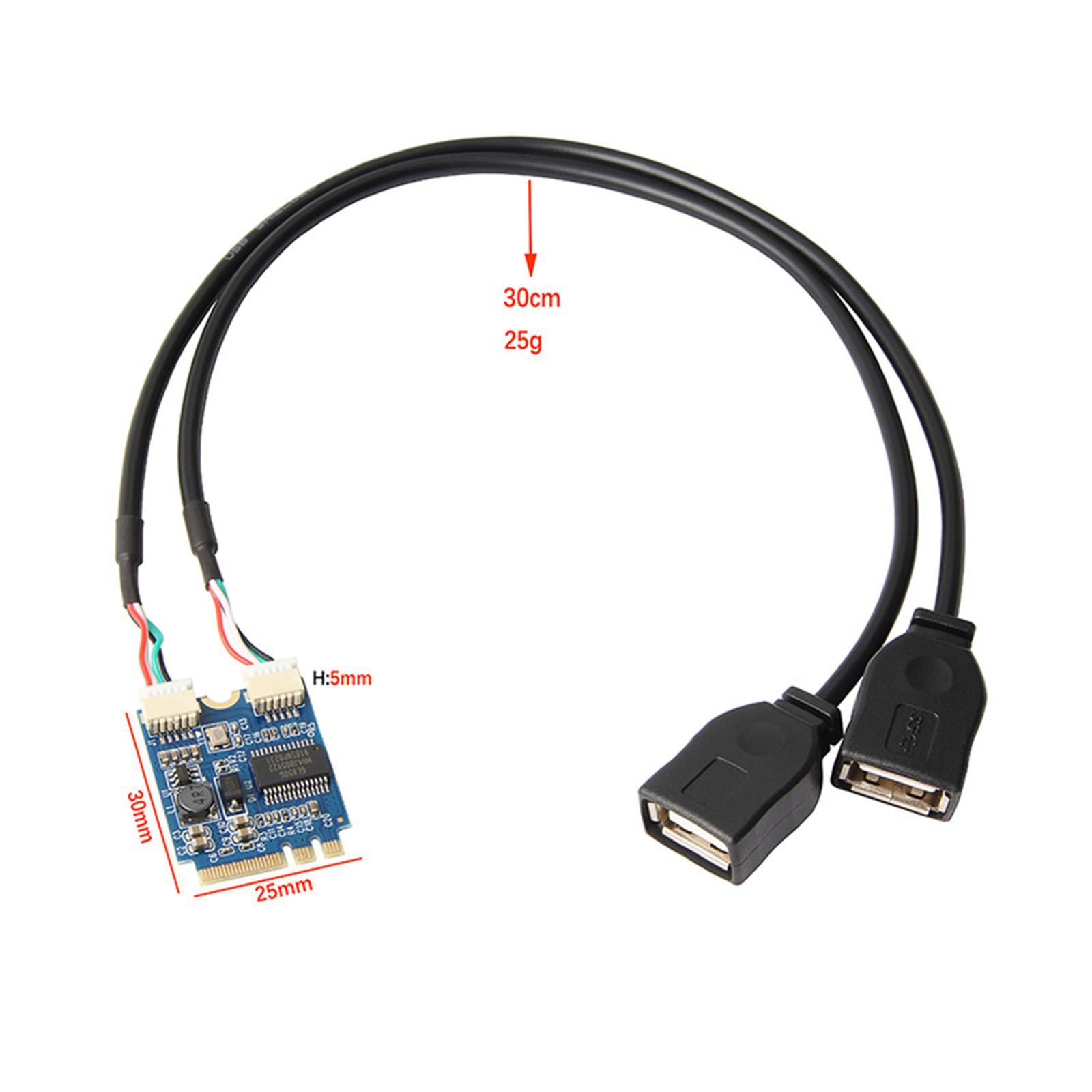 M.2 A/  to Dual USB 2.0 Cable Durable High Speed Portable High-Quality