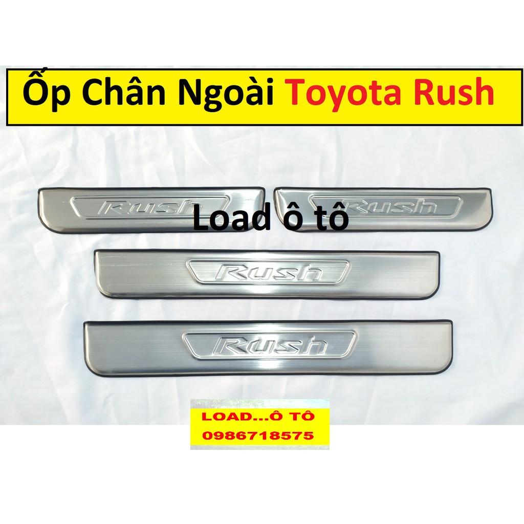 Ốp Bậc Cửa, Nẹp Bước Chân Trong, Ngoài Xe Toyota Rush 2019-2021 Trong, Ngoài Cao Cấp, Chất Liệu Inox Cao Cấp