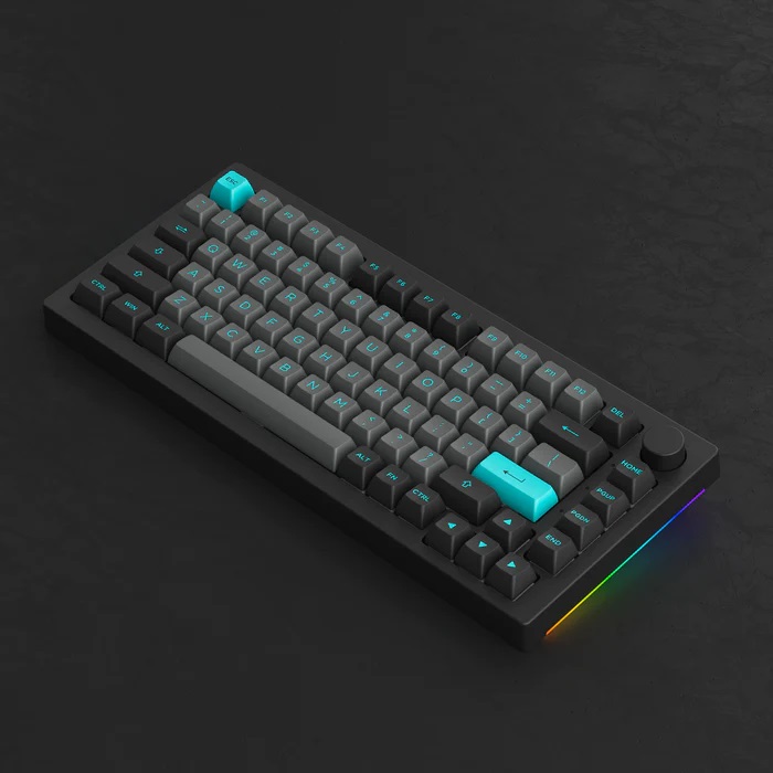 Bàn phím máy tính AKKO 5075B Plus Black & Cyan_Mới, hàng chính hãng