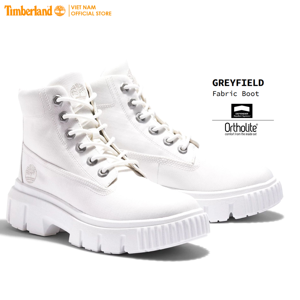[NEW] Original Timberland Giày Boot Nữ Greyfield Fabric Boot Màu Trắng Canvas TB0A2JFQA1