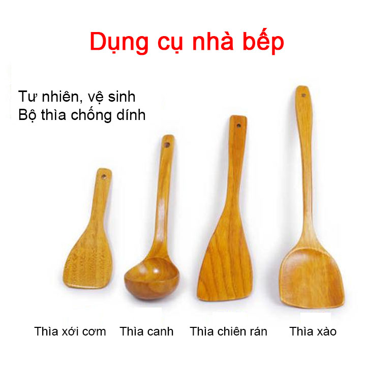 Thìa gỗ chống dính thân thiện với môi trường