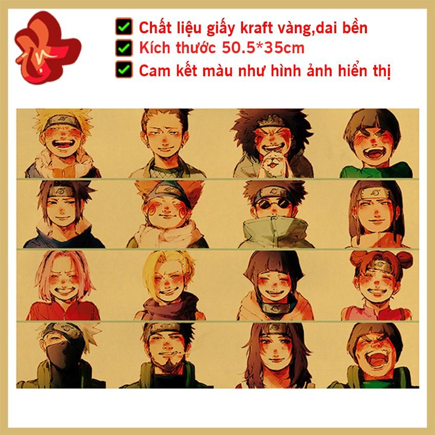 Tranh poster treo tường, tấm áp phích học trò và thầy Naruto