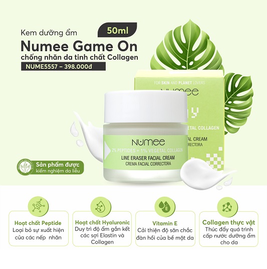 Kem dưỡng ẩm Numee Game On chống nhăn da tinh chất Collagen 50ML