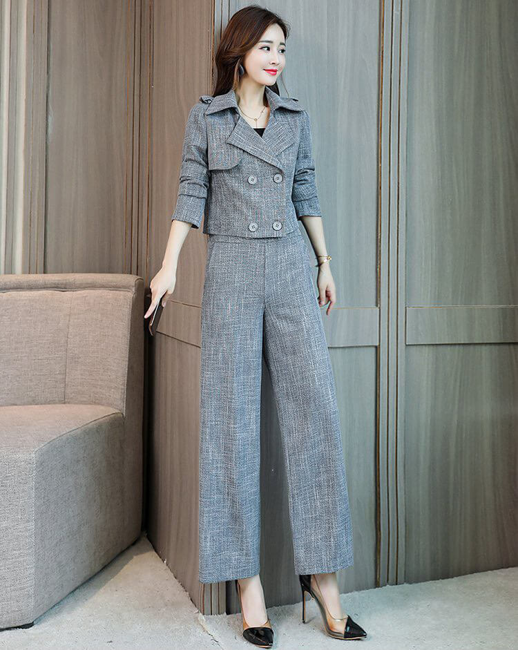 SÉT BỘ KAKI ỐNG RỘNG CỔ VEST
