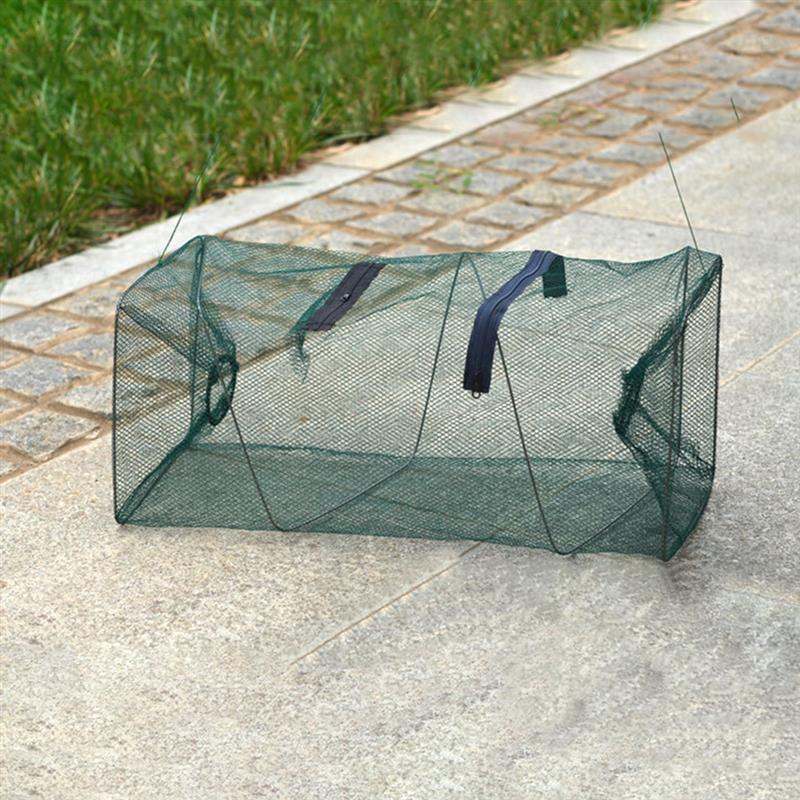Fishing Net Shrimp Cage Foldable Fish Trap Cast Mesh Crab Crayfish Lobster Prawn Hand Fishing Network Portable Folding Tackle