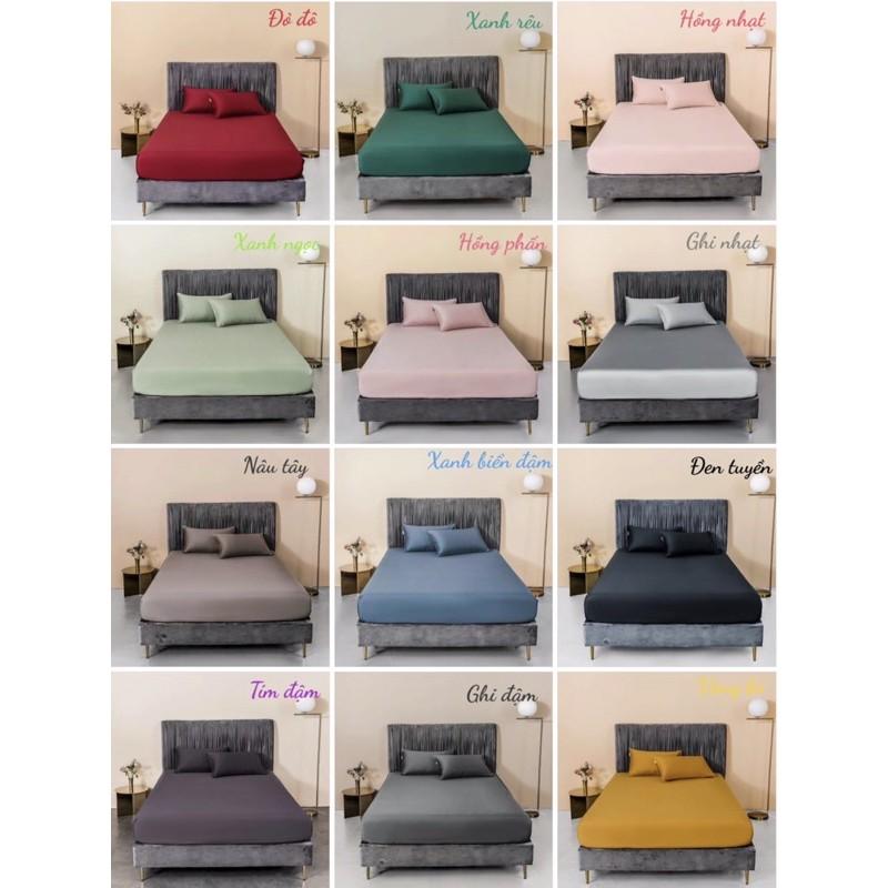 Set Ga Gối Lụa Tencel 60s Hàng Nhập Khẩu Cao Cấp 3 Món với 17 tông Màu Sang chảng