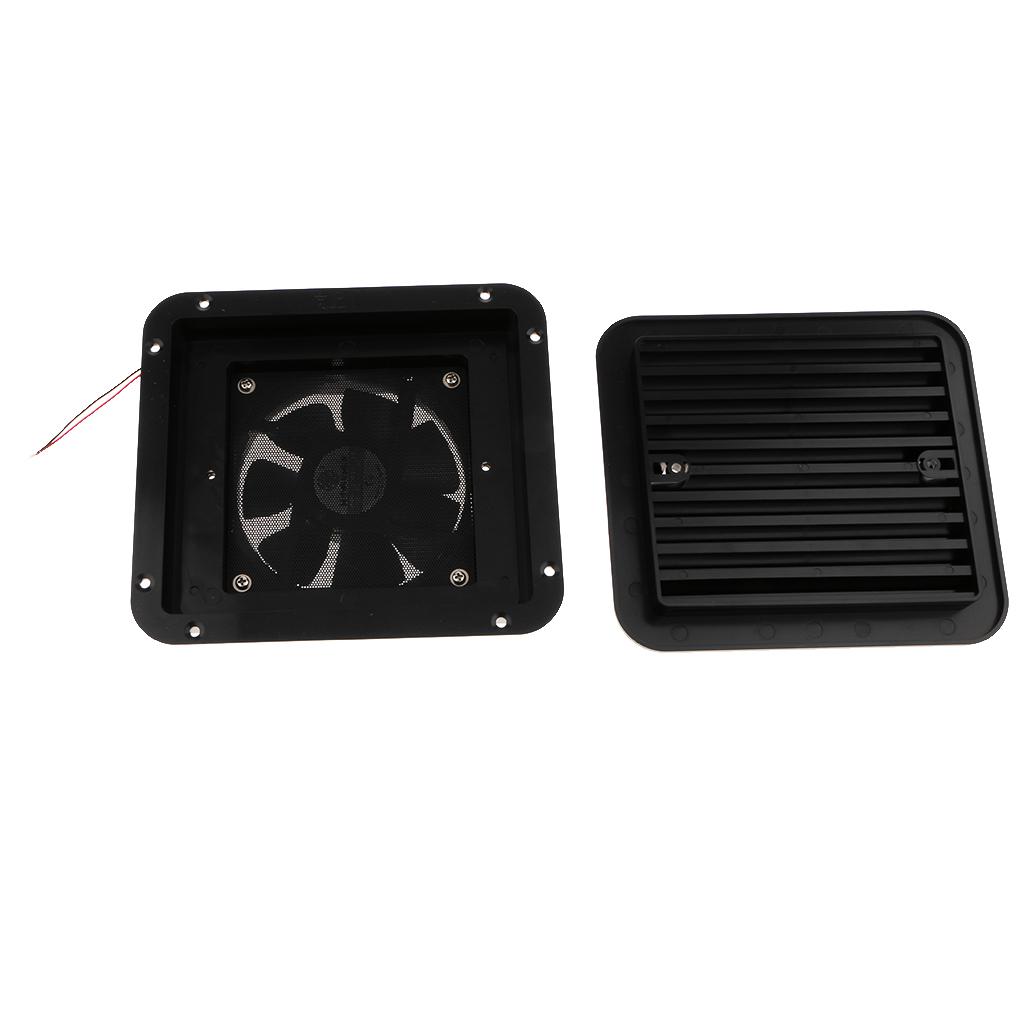 RV Caravan Motorhome Side Air Vent Ventilation Cooling Exhaust Fan 12V Black