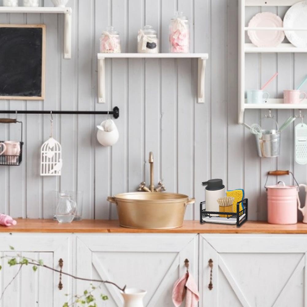 Kim Loại Tản Caddy Bọt Biển Giá Đỡ Chậu Rửa Hộp Bảo Quản Nước Rửa Chén Nước Xả Vải Điện Giá Điện Bếp Nhà Tổ Chức Phụ Kiện
