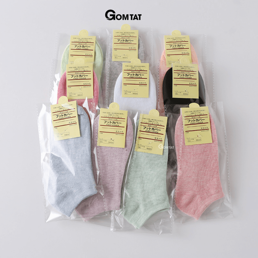 [COMBO 10 ĐÔI] Tất Nữ Cổ Ngắn chuẩn xuất Nhật, Vớ Nữ Cotton Co Giãn Cao Cấp, Mềm mịn, êm chân - CB024