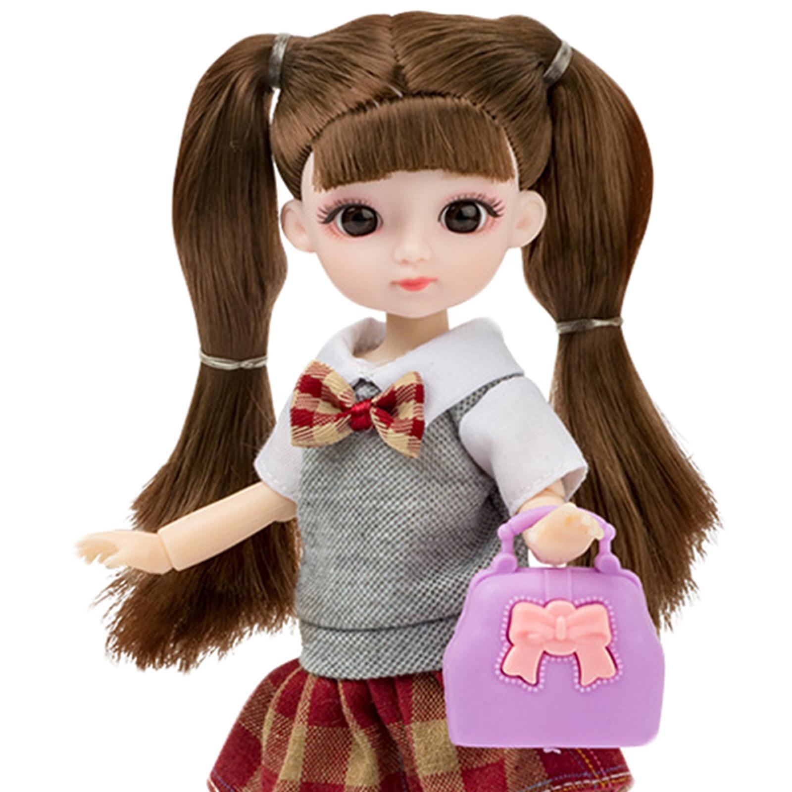 Doll  Jointed 3D   Makeup Dress Shoe  Brown