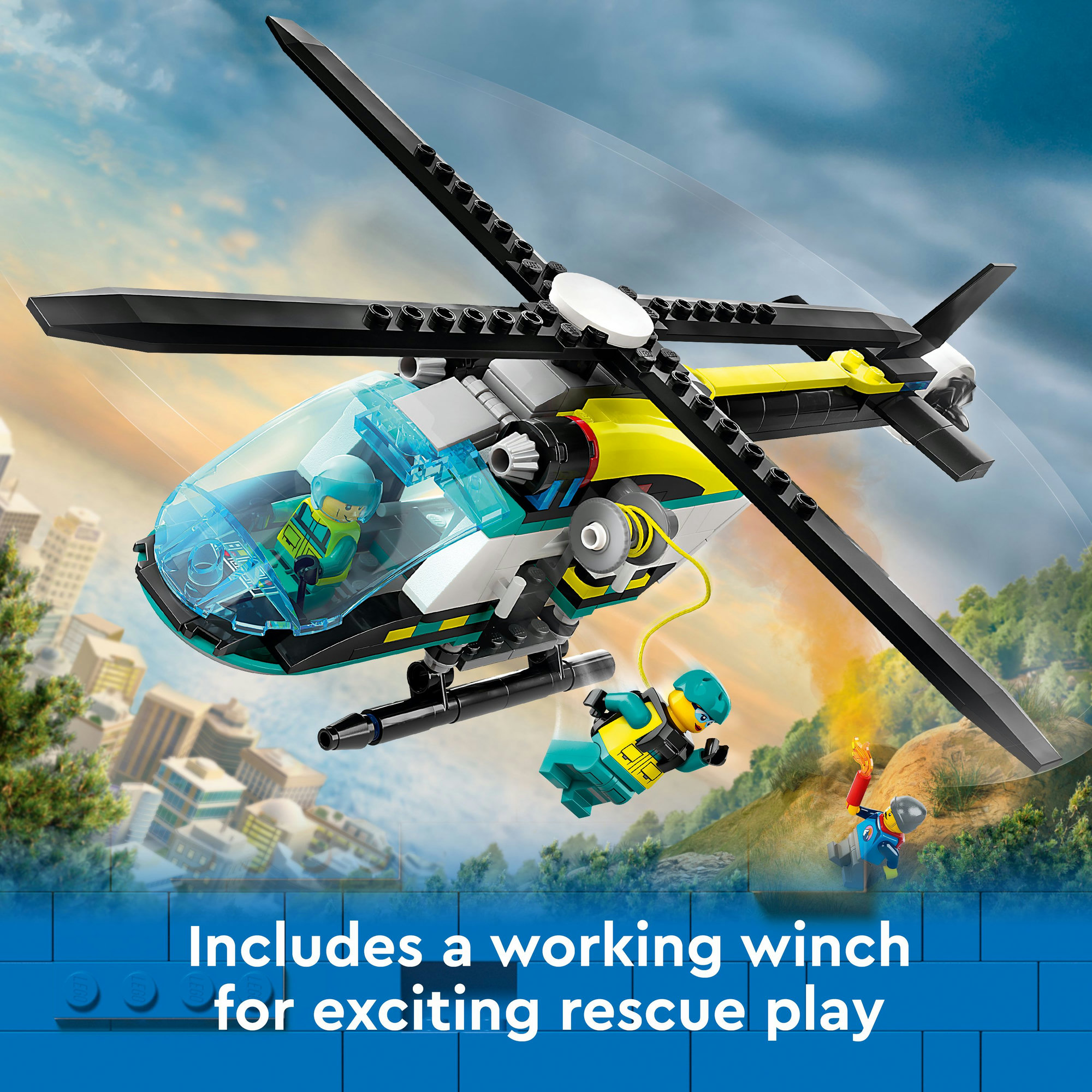 LEGO CITY 60405 Đồ chơi lắp ráp Trực thăng cấp cứu chuyên dụng (226 chi tiết)