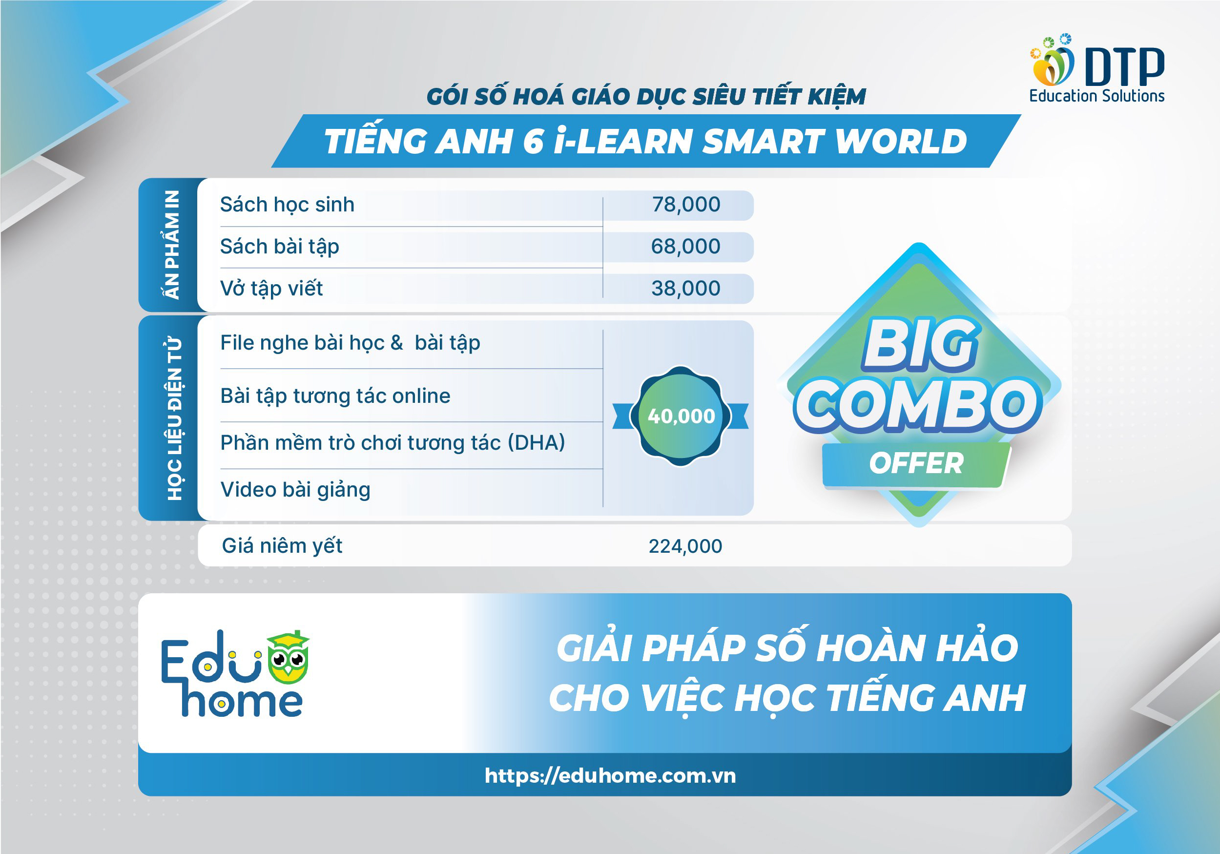 Tiếng Anh 6 i-Learn Smart World - Gói số hóa giáo dục siêu tiết kiệm (SB, WB, NB, Digital Pack)