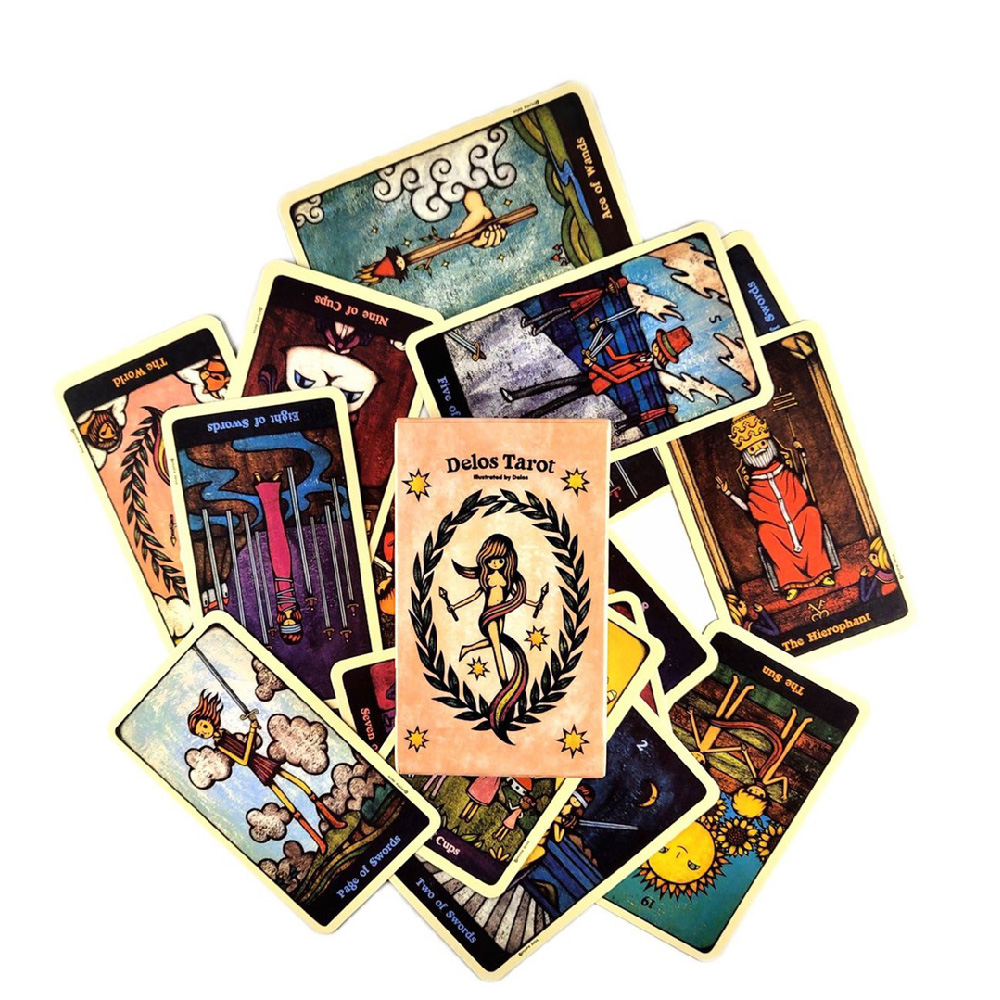 Bộ Bài Delos Tarot 78 Lá Bài Tặng Đá Thanh Tẩy