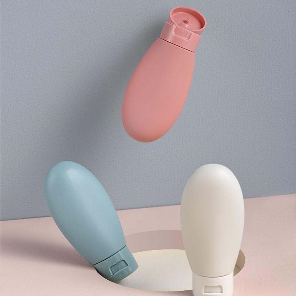 Set 3 Lọ Nhựa Dẻo PE Chiết Mỹ Phẩm, Dầu Gội, Sữa Tắm , Kem Dưỡng Da 60Ml Kèm Túi Zip Tiện Lợi Chống Rò Rỉ