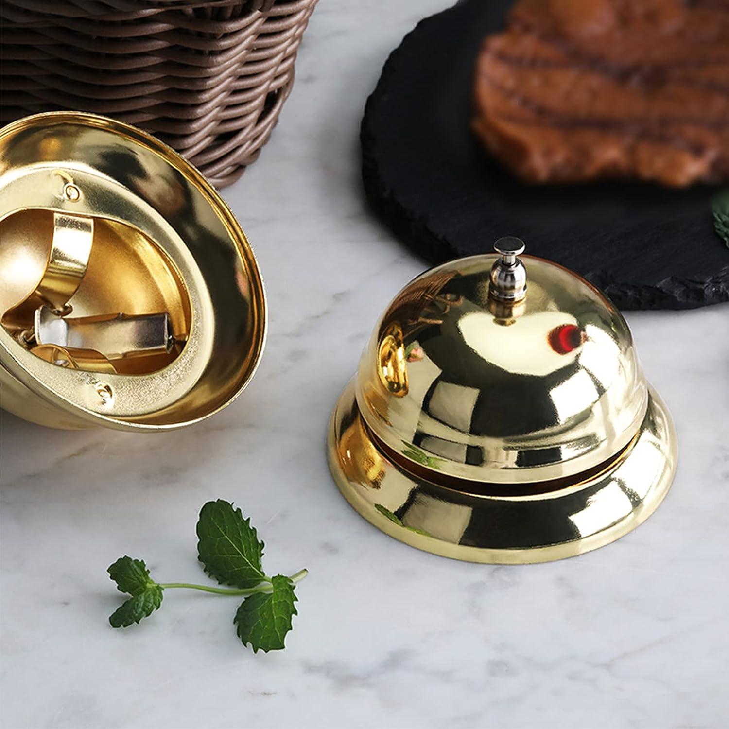 Chuông bàn bằng kim loại Chuông tròn phục vụ Chuông quầy Chuông gọi, Đường kính 8,5cm, Chuông phục vụ bằng kim loại cho nhà bếp, nhà hàng, quán bar, Bộ 1 chiếc