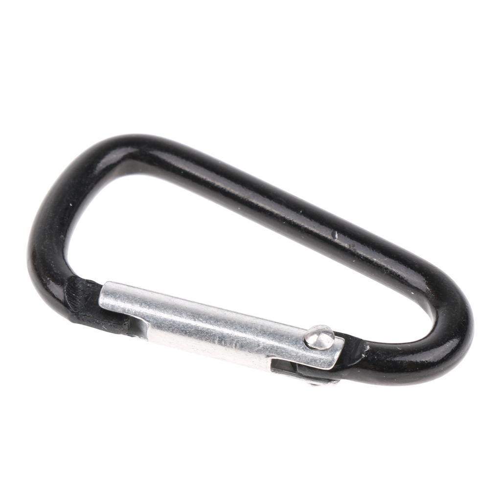 20 pcs Pack Outdoor Carabiner Climbing D Ring Keychain Aluminum Locking Hooks for Hiking Wire Dia.4.0