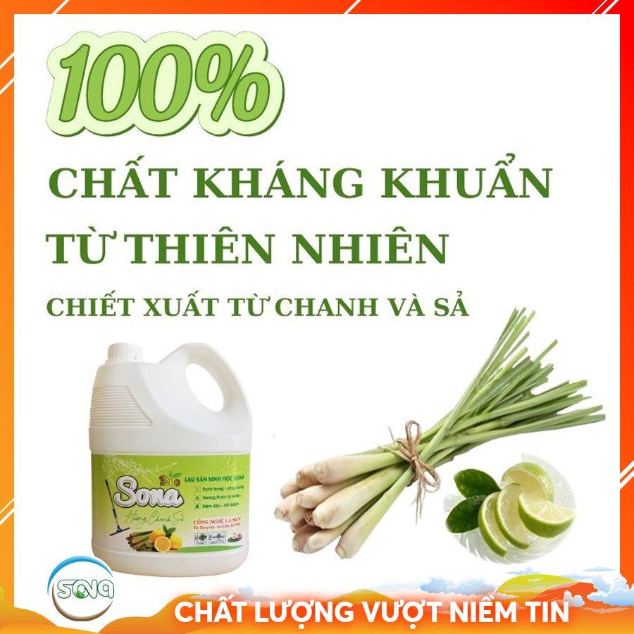 Nước lau sàn nhà sinh học SONA 3.6L hương chanh sả, quế 100% từ thiên nhiên