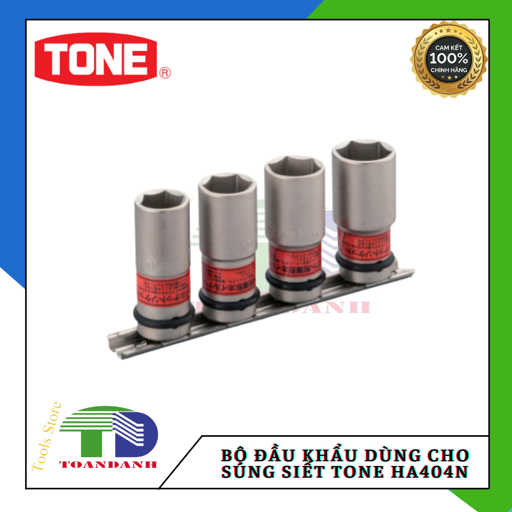 [CHÍNH HÃNG ]Bộ đầu khẩu 1/2" dùng cho súng siết (6 canh, có giá đỡ) TONE HA404N