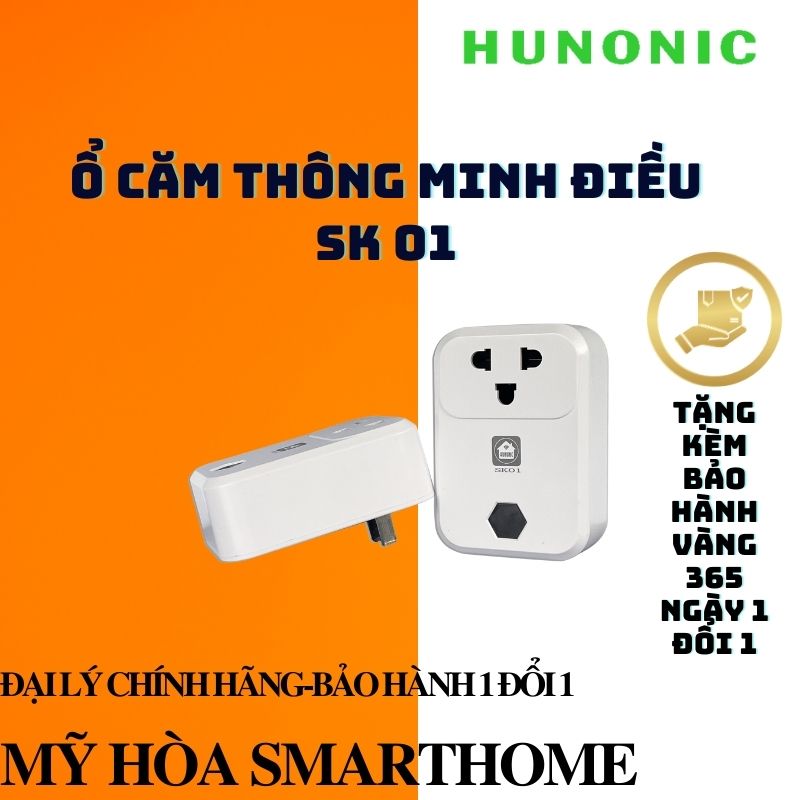 Ổ cắm thông minh Hunonic SK01. Điều khiển từ xa bằng điện thoại thông qua Wifi| Hẹn giờ tự động -2022