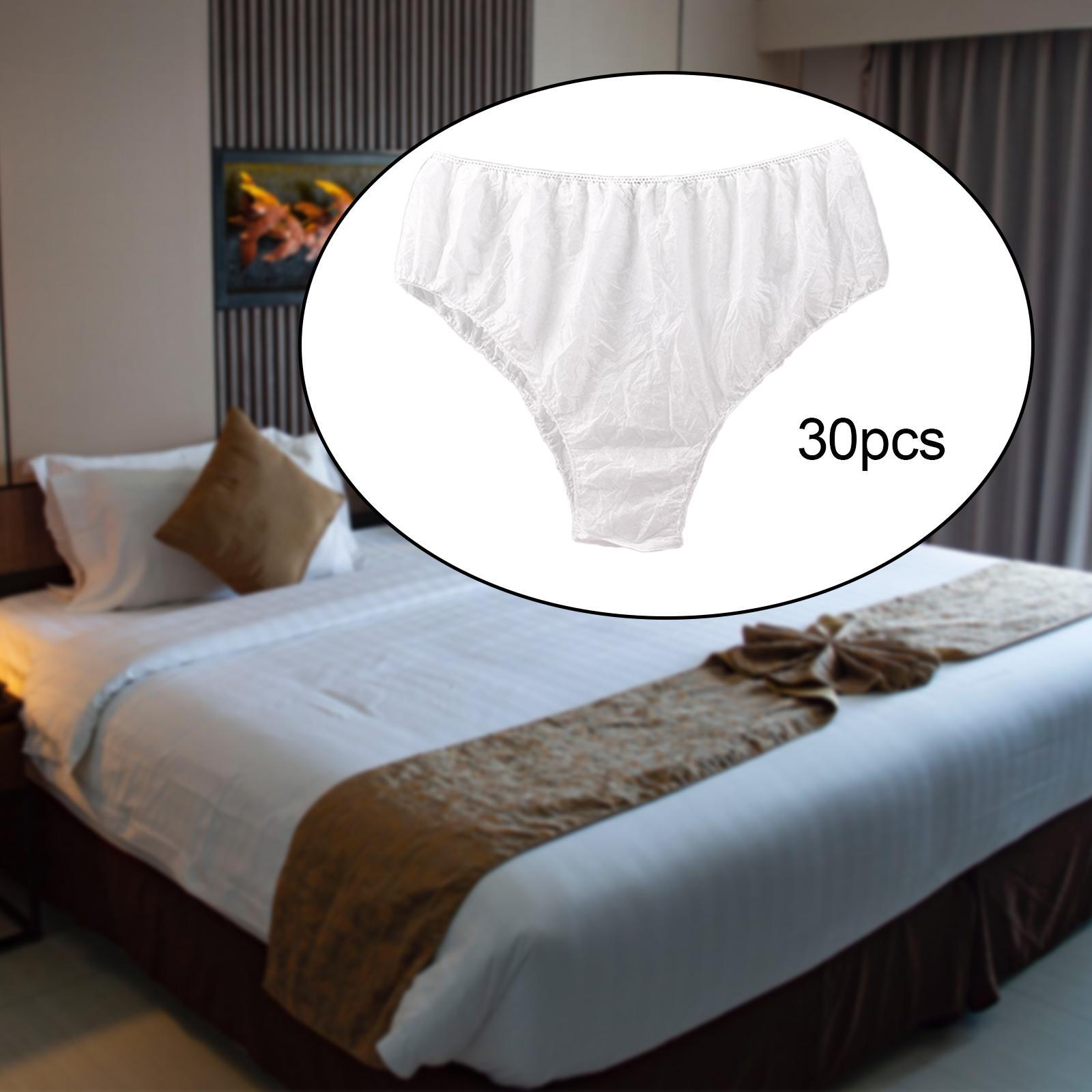 30x Disposable Underwear Panties Handy Elastic Waistband for Hotel Travel