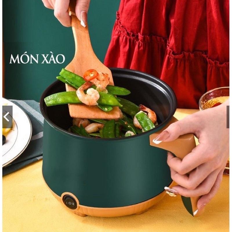 Nồi Điện Mini 2 Tầng Đa Năng Tặng Kèm Khay Hấp ( Chiên, Xào, Nấu ăn, nấu cơm, nấu lẩu mini ) size 28cm