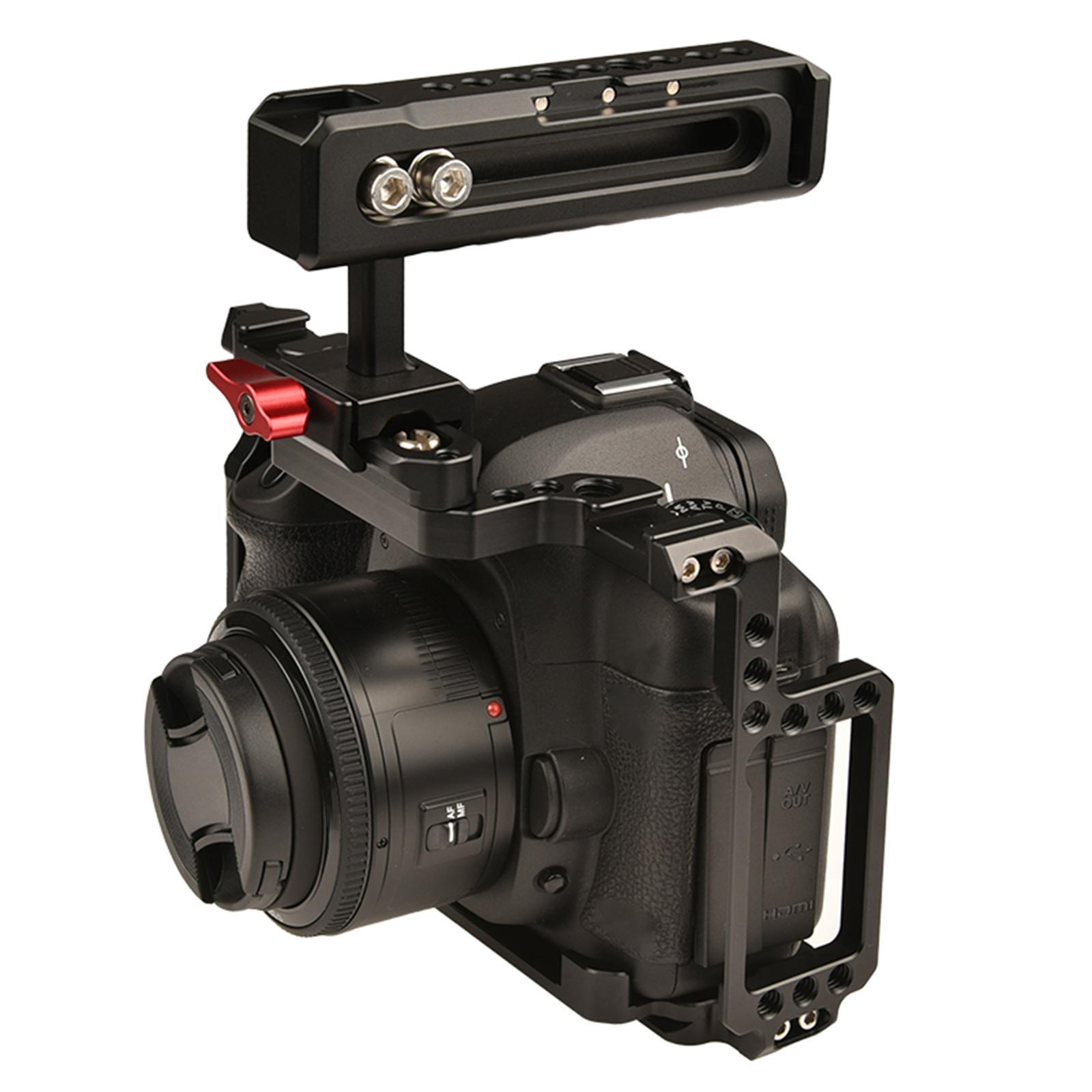Handle Release Lightweight Multiple 1/4 3/8 Threaded Hole Aluminum Alloy Video Stabilizing Rig for Monitors DSLR Camera Cage