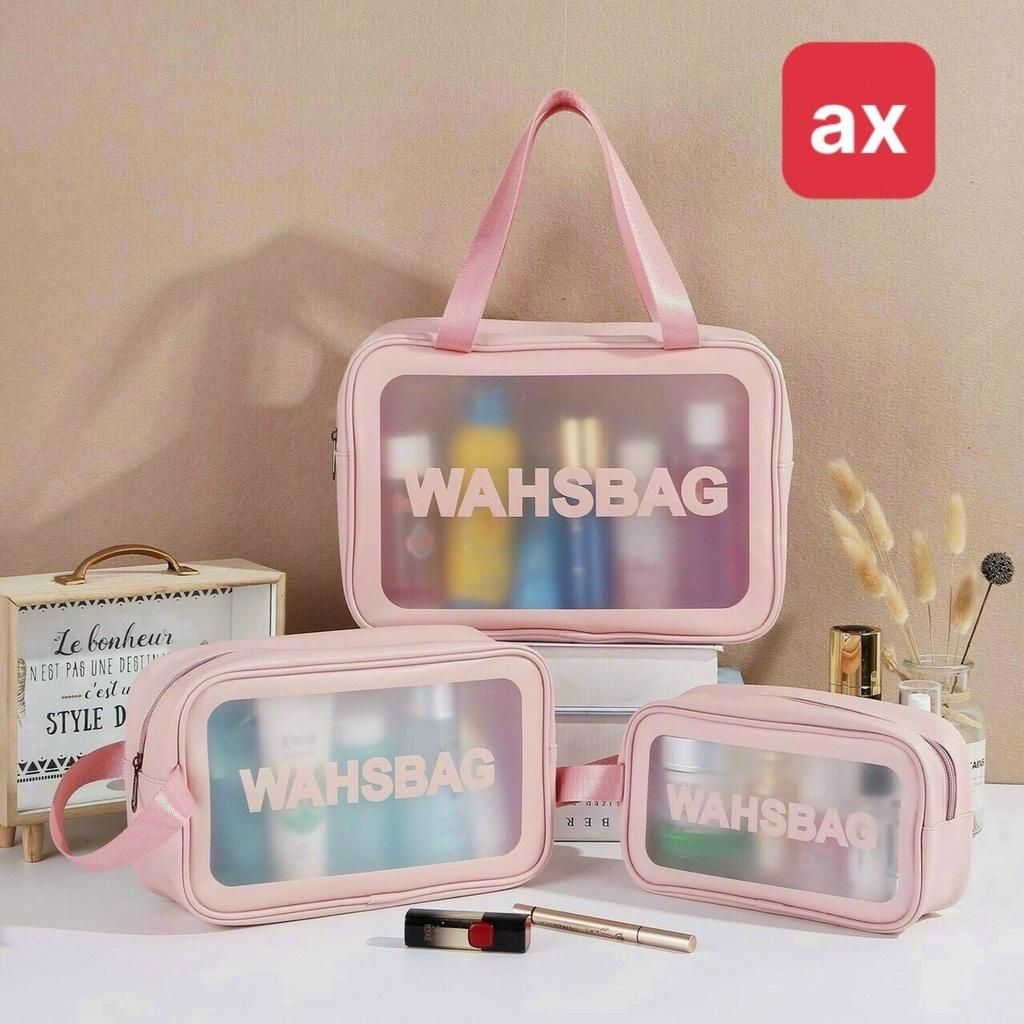 Set 3 Túi Đựng Mỹ Phẩm, Đồ Trang Điểm Du Lịch Chống Thấm Nước Washbag